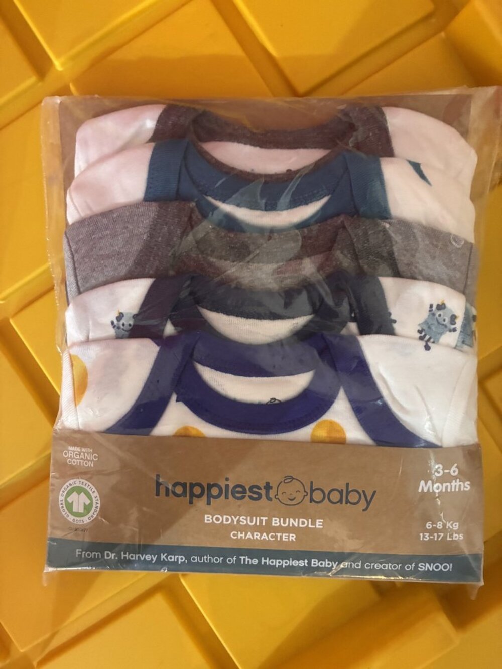 Happiest Baby Bodysuit Bundle - Character, 3-6M, 5-Pack NEW